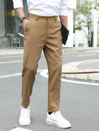 Dark Beige Trousers for men by AlphaMen Clothing