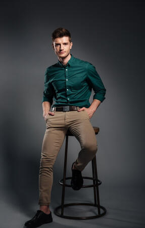 Dark Beige Trousers for men by AlphaMen Clothing